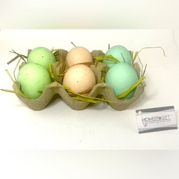 BNWT Speckled Eggs in Carton Easter Decor - Picture 2 of 4